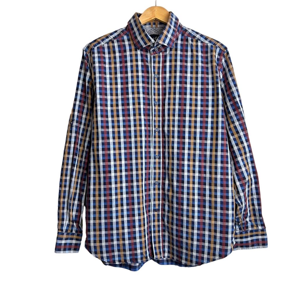 Robert Graham Modern Americana Shirt Men's XL Long Sleeve Shirt Multicolor Check
